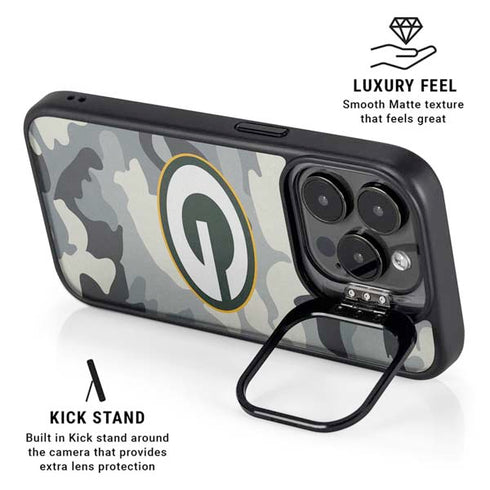 NFL Green Bay Packers Camo iPhone 16 Pro Kickstand Case